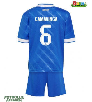 Real Madrid Eduardo Camavinga #6 Tredjeställ Barn 2025-26 Kortärmad (+ Korta byxor)